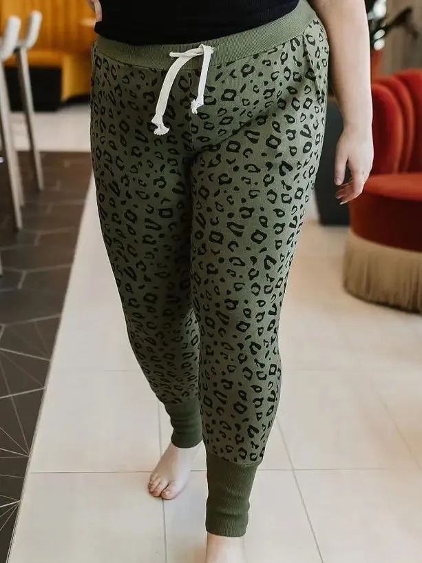 Ampersand Olive Leopard Joggers