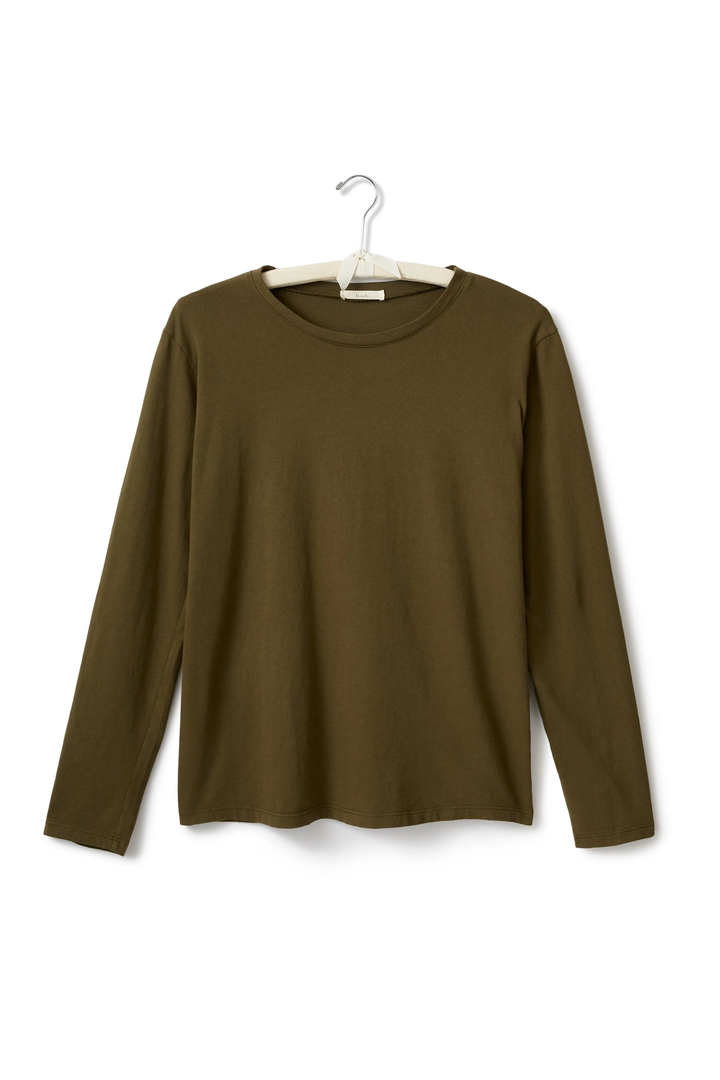long sleeve boxy crew tee shirt