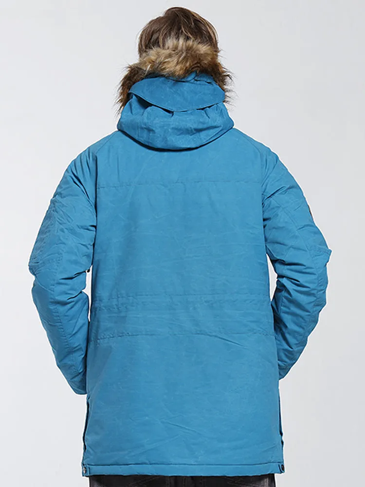 Men's Blue Waterproof & Windproof Snowboard & Ski Jacket