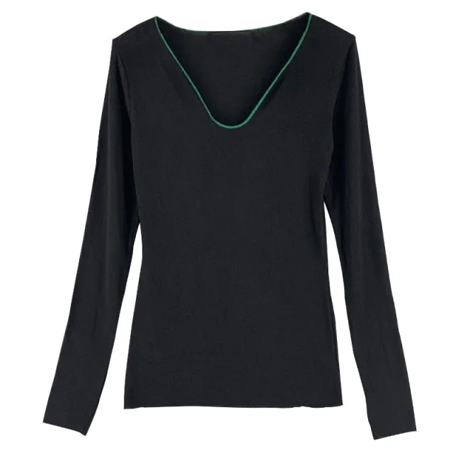 Summer Sexy Korean Style Skinny Long Sleeve Tops
